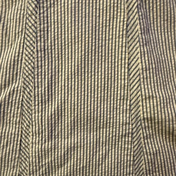 Banana Republic Strapless Cotton Blue And White Seersucker Dress Size 8 - Picture 3 of 7